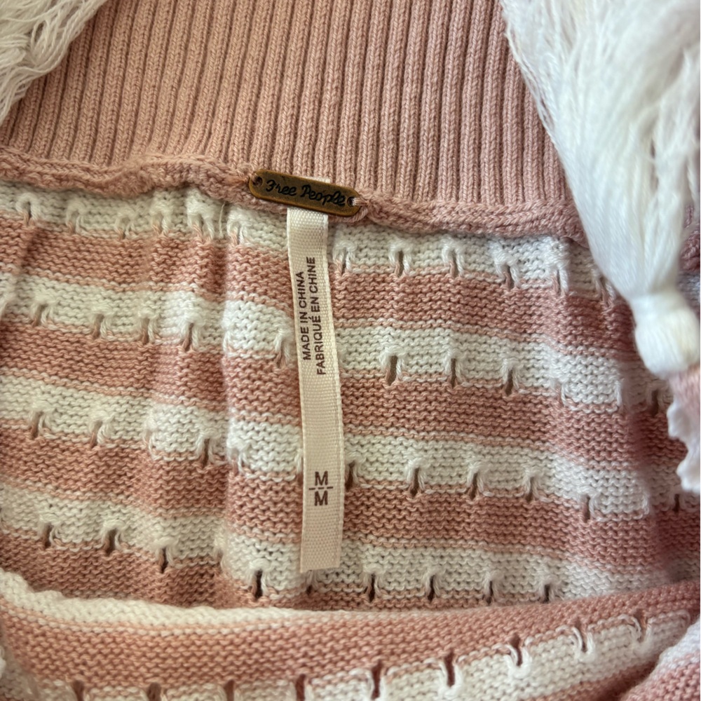 FREE PEOPLE Pink & White Knit Top - Picture 6 of 9